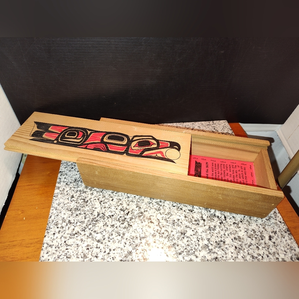 Wooden Box with Native Art Design